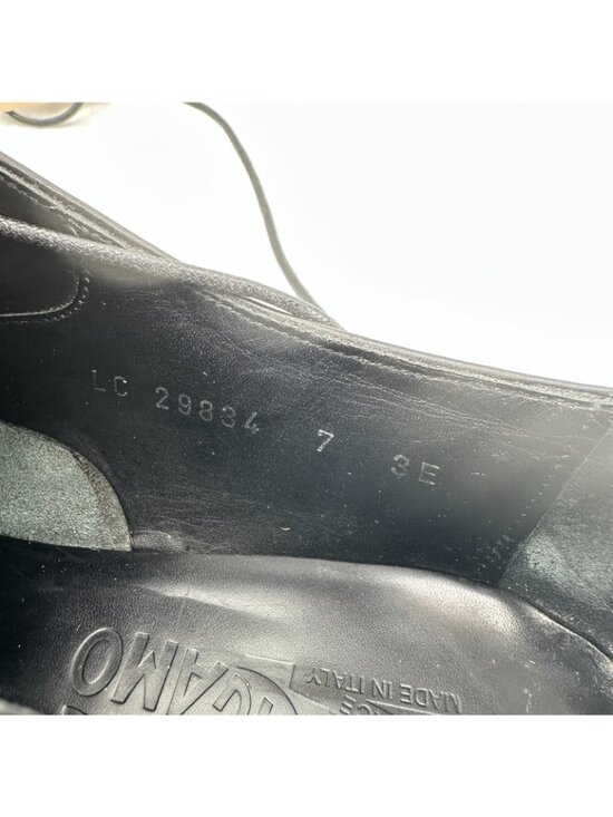 Salvatore Ferragamo Men Sz 7 3E Black Leather Cap Toe lace Up Oxford Dress Shoes main image 6